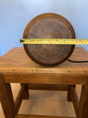 Large Solid Turned Wood Lamp And Shade - Picture 13 of 15