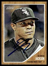 2011 Topps Heritage Baseball Edwin Jackson Chicago White Sox #255 Signed Card