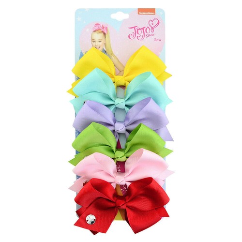 6er Pack große JOJO Siwa Mädchen Haarspangen 5 Zoll Schleifen Einhorn UK - Bild 31 von 33