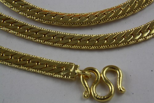 EDELSTAHL STRASS GOLDKETTE PANZERKETTE HALSKETTE 5 MM BREIT 60 MM LANG / 389 - Picture 2 of 3