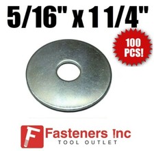 (QTY 100 PCS) 5/16" X 1 1/4" Zinc Plated Fender Washers