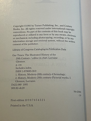 Coffee Table Hardcover Book OUR TIMES - Illustrated History of the 20th Century - Picture 8 of 10