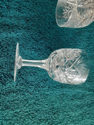 Antikes amerikanisches Brillantschliff Glas 2 Wein Kordeln Reißverschluss geschliffene Stiele 4" 1/2 - Bild 8 von 10