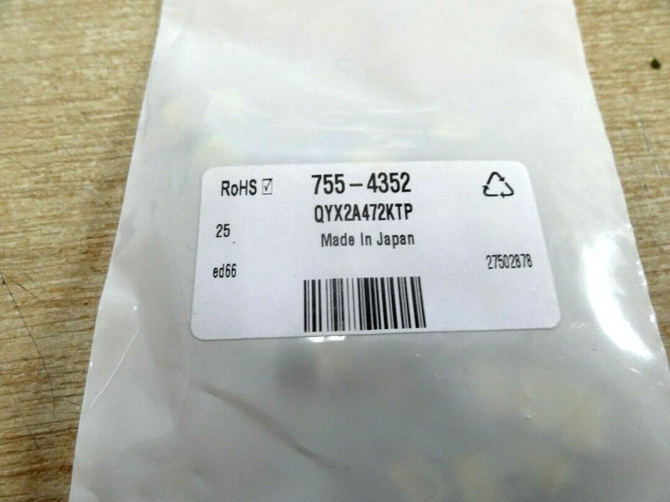 25x 4700pf 100v polyester film capacitor 4.7nf 4n7 472 Nichicon QYX2A472KTP - image 3 of 4