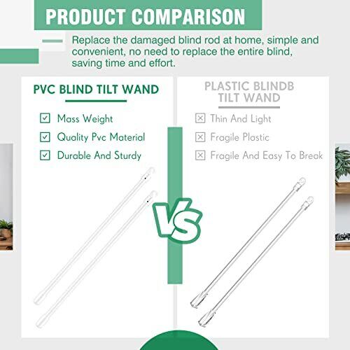 2 Pieces PVC Blind Wand White Vertical Blinds Rod Replacement Parts Blind - Picture 5 of 6