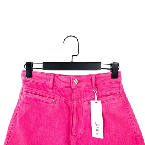 Esprit Hot Pink Wash High Rise Distressed Denim Mom Shorts - W25 NEW - Picture 9 of 13