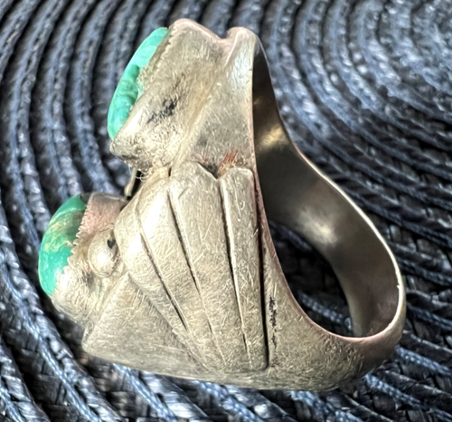 SCHWERER Vintage TÜRKIS STEIN RING Gr. 12,5 40g Sterling Herren Southwestern Navajo - Bild 7 von 9
