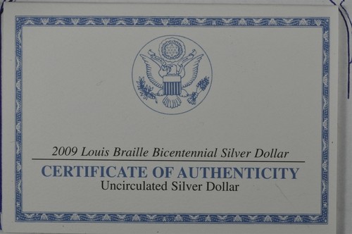 2009-P Louis Braille Commemorative Silver Dollar PCGS MS69 - Picture 5 of 5