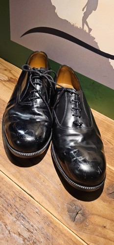 Schwarze Oxford Leder Parade Schuhe mit strapazierfähiger Gummisohle UK 10 M #2013 - Bild 8 von 9