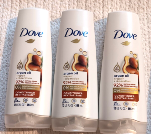Dove Shampoo Conditioner Argan Oil Hair Repair 12 oz Lot Cruelty Paraben Free - Picture 4 of 12