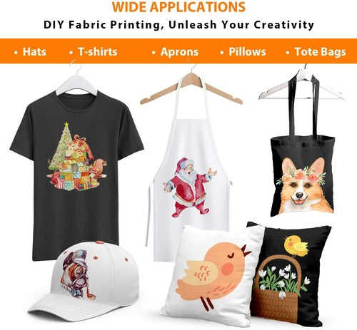 Inkjet Transfer Paper for Dark Fabric Printable Heat Transfer Vinyl Sheet 8.5x11 - Picture 8 of 10
