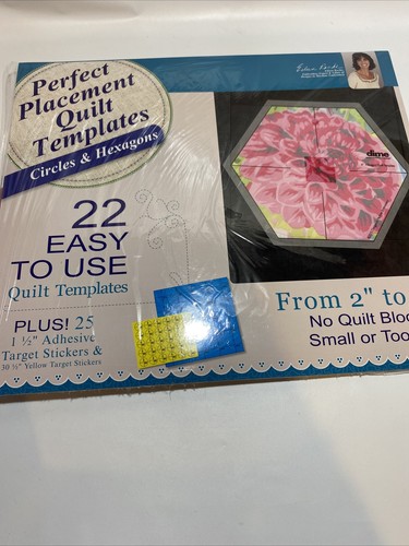 DIME Machine Embroidery Perfect Placement Quilt Templates 22 Circles & Hexagons - Picture 12 of 12