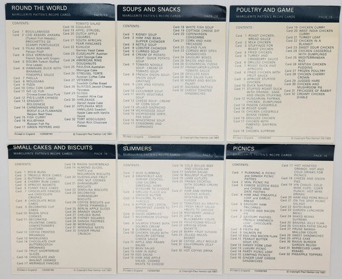 Marguerite Patten's Recipe Cards Box Set 1967 Storage w/ Lid Paul Hamlyn England - Picture 9 of 24