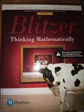 ANNOTATED INSTRUCTOR'S EDT)Thinking Mathematically by Robert Blitzer (Hardcover)