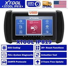 XTOOL Used IP819 Auto Diagnostic Bidirectional Tool Full Systems E/CU Coding 