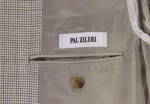 Pal Zileri Pearl/Black/Gold Check Woven Wool-Silk Sportcoat Blazer 42S - Picture 8 of 10