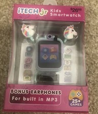 iTech Junior Girls Earbuds Smartwatch Set-Purple Ombr  Unicorn STEM GAMES     