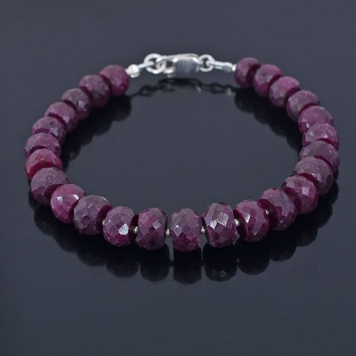 Genuine Earthmind Ruby Gemstone Beaded, Handmade Bracelet. - Picture 5 of 10