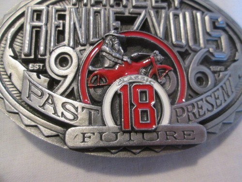 Rare Vintage 1996 Harley Rendezvous Belt Buckle Classic 18 Motorcycle - Bild 2 von 5