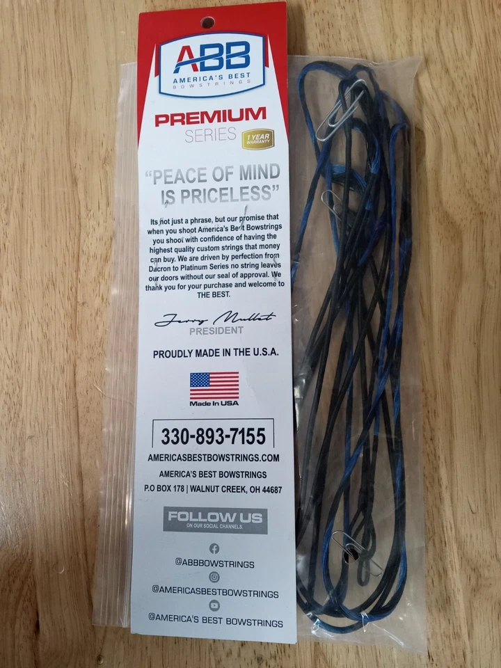  Brand new set of America's Best Bowstrings for a Hoyt Havoctec 7 , Black & Blue - Image 2 of 2