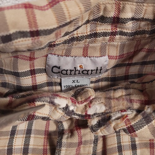 Carhartt Long Sleeved Cotton Flannel Button Down Shirt Mens XL Check Workwear - Bild 9 von 15
