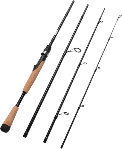 4-Piece Travel Spinning Rod Carbon Fiber Inshore Saltwater Portable Fishing Pole - Picture 13 of 16