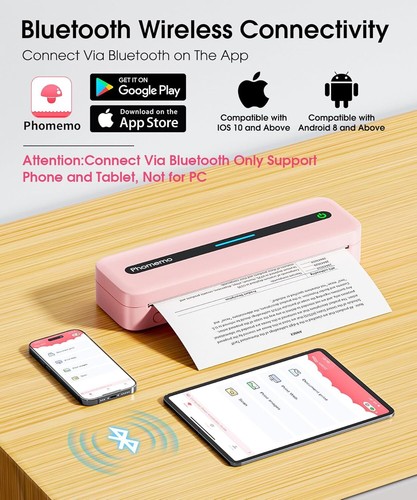 Phomemo M832 A4 Printer Wireless Bluetooth Thermal Travel Printer Inkless Maker - Picture 6 of 8