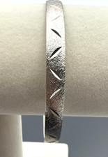 Classic Silver Tone Bangle Bracelet without Hinge
