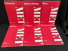 MET & G. SCHIRMER COLLECTION OF OPERA LIBRETTOS, LOT OF 6, PUCCINI, VERDI, MASCA