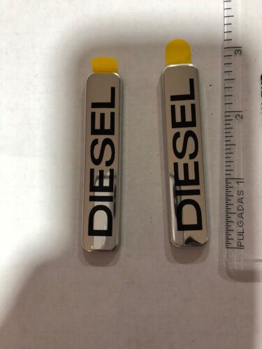 Lot of 2 OEM Silver DIESEL Chrome Emblem Metal 3D Logo - Picture 3 of 4
