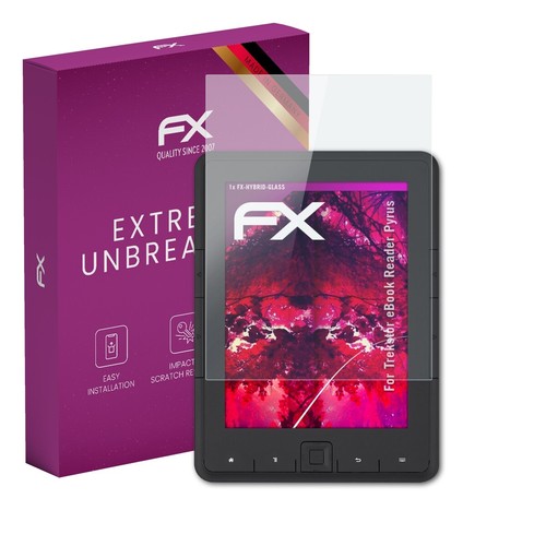 atFoliX Glass Protector for Trekstor eBook Reader Pyrus 9H Hybrid-Glass - 第 1/8 張圖片