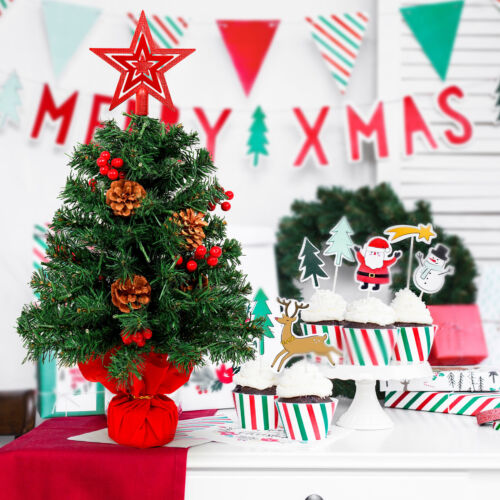 Künstlicher LED Weihnachtsbaum Tannenbaum Beleuchtet Geschmückt Christbaum 60 cm - Bild 5 von 18