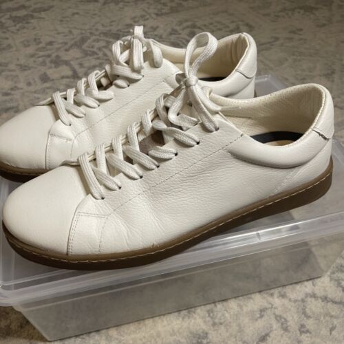 Zara Mens White Leather Uniform Sneakers Size US 7 EU 40 - Picture 2 of 5