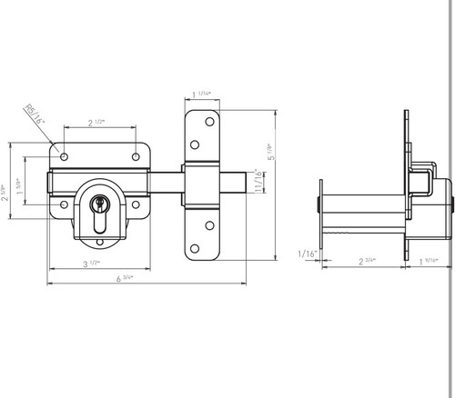GateMate Long Throw Gate Lock 1490096, Euro Profile Keyed Both Sides Gate Steel - Picture 5 of 14