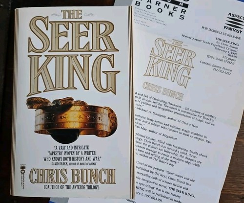 The Seer King - Chris Bunch Large Format PB Book w/ Publishers Cover Letter VGC