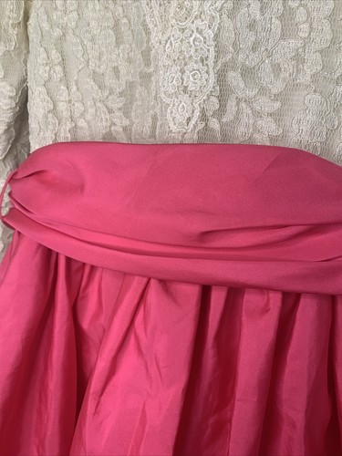 Vintage Dorissa International Nicole Dress Lace Pearls Taffeta Party Hot Pink 10 - Picture 4 of 14