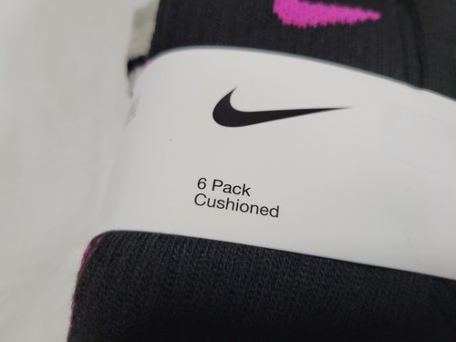 NIKE Brand Girls Socks Crew -Cushioned Breathable Dri Fit 6 Pairs SZ 10C-3Y - Picture 5 of 8