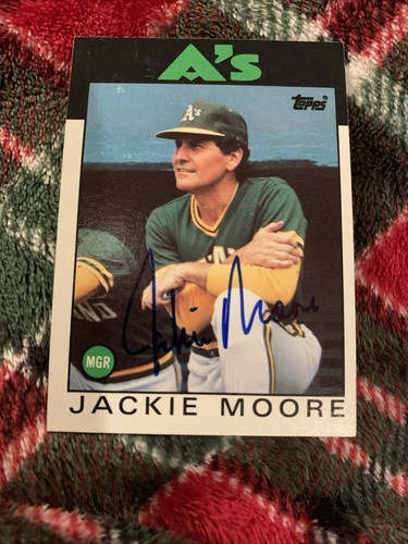 1986 Topps Auto Jackie Moore #591