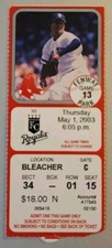Boston Red Sox Kansas City Baseball Ticket Stub 5/1 2003 P Kyle Snyder MLB Debut