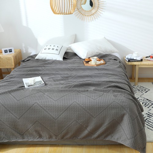 Cotton Blanket Queen Size Thermal Blanket Waffle Jacquard Towel Quilt Bed Cover - Bild 41 von 49