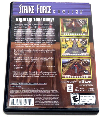 Strike Force Bowling (PlayStation 2, 2004) PS2 Crave Entertain Case, CD, Manual - Picture 2 of 10