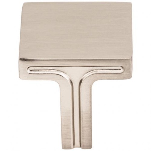 Perilla cuadrada de gabinete Anwick de níquel satinado de longitud total de 1-1/8" - Imagen 3 de 8