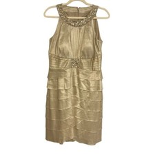 Jessica Howard golden wedding guest dress size 14 petite