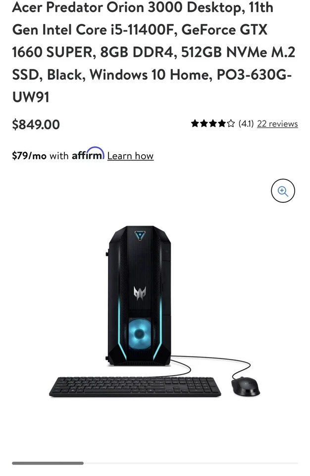 8 GB (1X8 GB) Mem Ram 2666 MHz para PC para juegos Acer Predator Orion de CMS d24 Foto 3 de 4