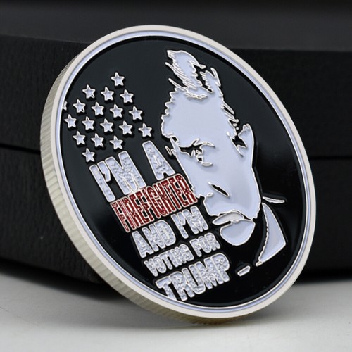 Bomberos Trump 2020 moneda de desafío plateada medalla de recuerdo del presidente de Estados Unidos - Imagen 9 de 12