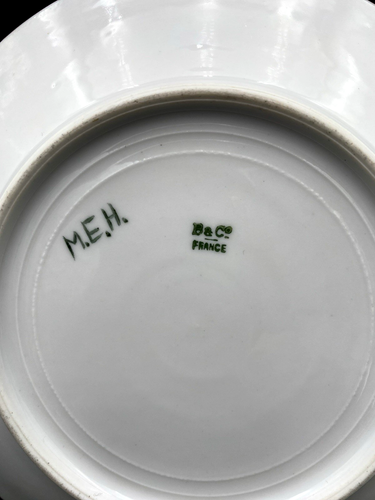 6 Vtg. Bernardaud Limoges (France) Porcelain Small Plates, Hand-Painted, Petunia - Picture 13 of 13