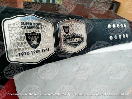 Las Vegas Raiders Championship Belt Adult Size 2mm Brass - Picture 3 of 5