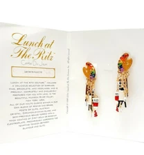 Lunch at the Ritz Couture Carte du Jour Artist's Palette Earrings Pierced 