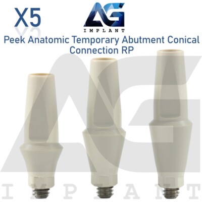 5 Peek Temporary Anatomic Straight Prosthetic System RP Conical Connection