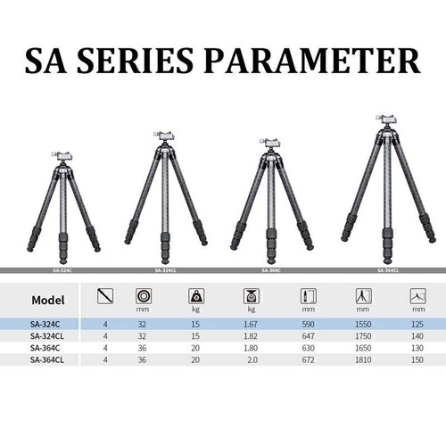 Leofoto SA-324CL+MA-30L Sport Optic & Rifle Tripod with Rapid-Lock Ball Head - Picture 12 of 12